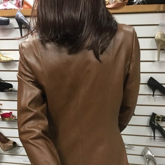 BNWT Cole Haan Luxury Wing Collar,Genuine Leather Jacket Size M - Picture 3 of 9